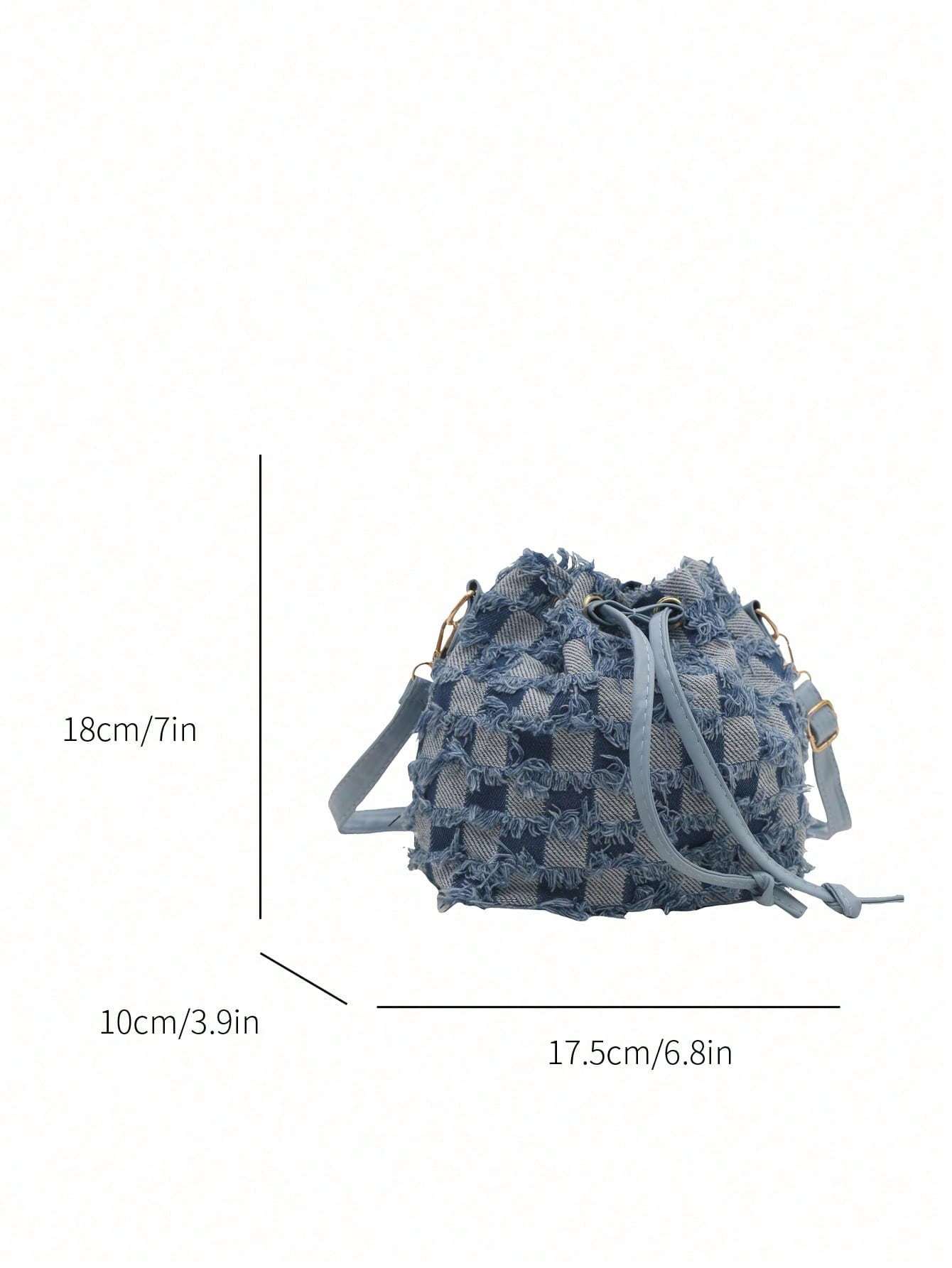 Demin Large Capacity Shoulder Bucket Bag The Muse