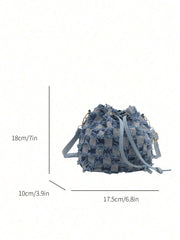 Demin Large Capacity Shoulder Bucket Bag The Muse