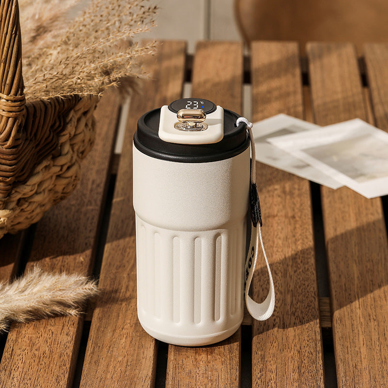 Smart Digital Thermal Bottle Portable Coffee Mug Stainless Steel Water Bottle In-Car Insulated Cup Keep Cold Vacuum Flasks 450ml The Muse