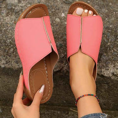 Summer Wedge Sandals – Peep-Toe, Thick Sole, Casual Outdoor Slides - Muselune