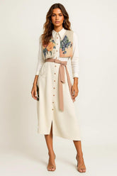 Muse Van Gogh Floral fake two-piece dress - Muselune