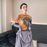 Muse Art Graffiti Printing Mesh Thin Tops The Muse