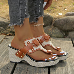 Plus Size Flip-toe Wedge Sandals The Muse