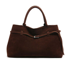 2025 Hot Sale Decorative Design Solid Faux Suede Handbag Large Capacity Casual Tote Bags For Women Tote Design Portable Shoulder Bag - Muselune