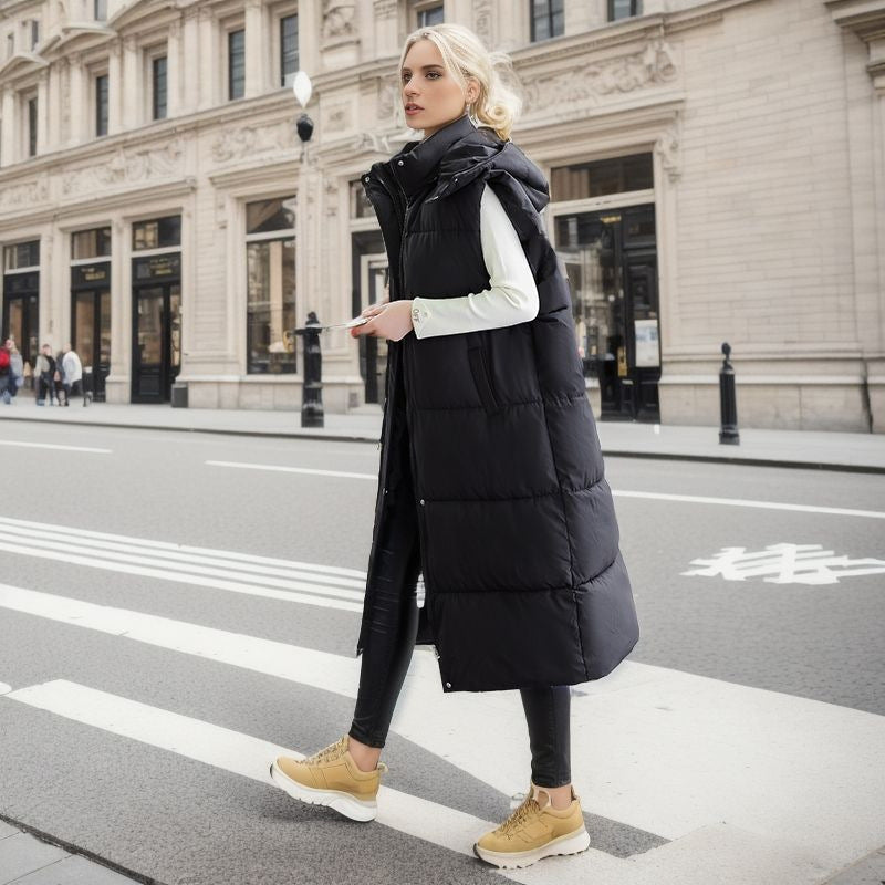 French Version Loose Sleeveless Down Jacket Muselune
