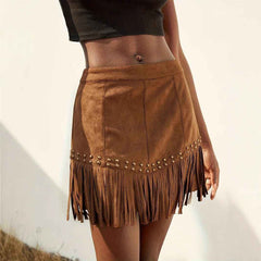 Vacation Style Tassel Skirt - Muselune