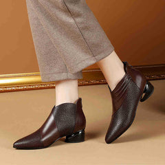 Zip Ankle Boots Plus Size Thick Heel Boots The Muse