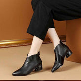 Zip Ankle Boots Plus Size Thick Heel Boots The Muse