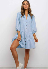 Ruffled Plaid Midi Dress