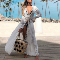 Cotton Beach Cover-Up – Printed Kaftan Tunic for Summer Swimwea - Muselune