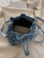 Demin Large Capacity Shoulder Bucket Bag The Muse
