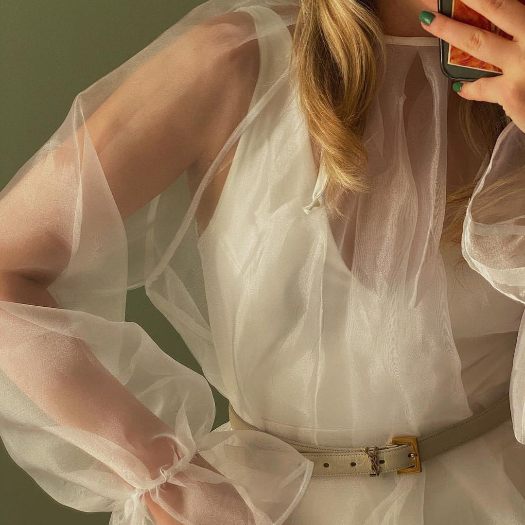 Loose Smock Transparent Top - Muselune