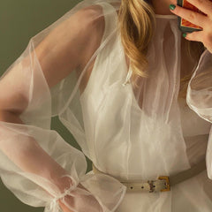 Loose Smock Transparent Top - Muselune