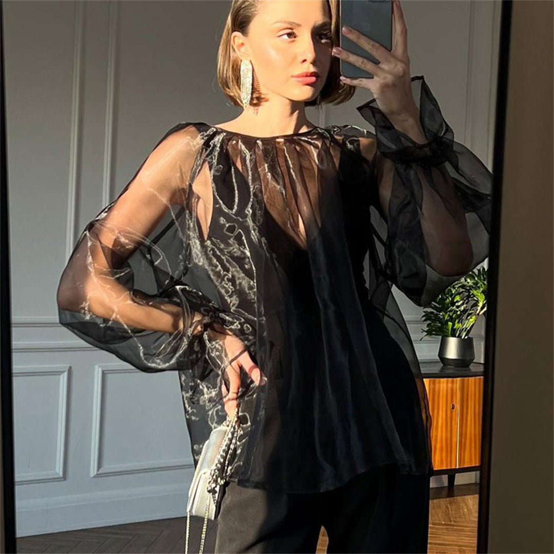 Loose Smock Transparent Top - Muselune