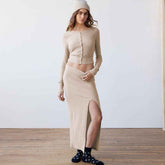 Zontroldy Women's Long-sleeve Shirt Split Dress Suit - Muselune