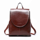 Genuine Leather Messenger Retro Backpack - Muselune