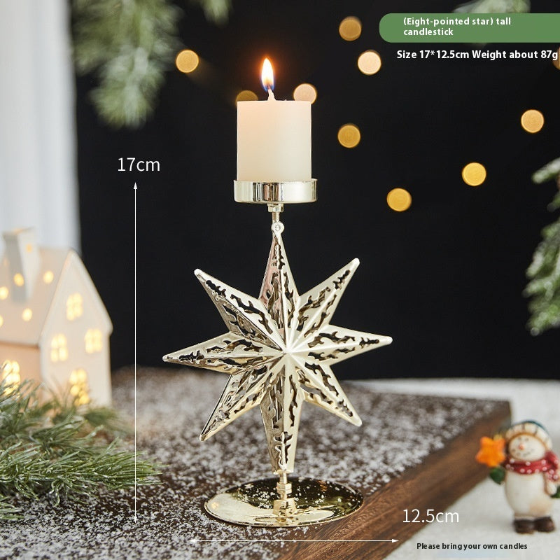 Romantic Christmas Wrought Iron Candlestick Candle Tray Decoration The Muse