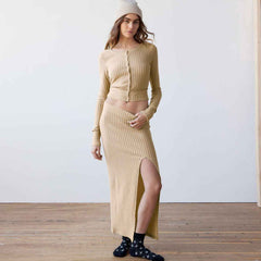 Zontroldy Women's Long-sleeve Shirt Split Dress Suit - Muselune