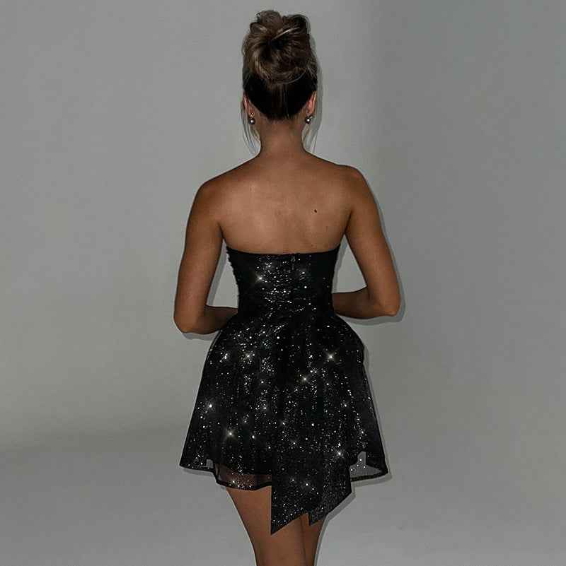 Tube Chic Off-Neck Top Lace Dresses - Muselune