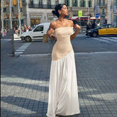 Color Block Off-Shoulder Dress - Muselune