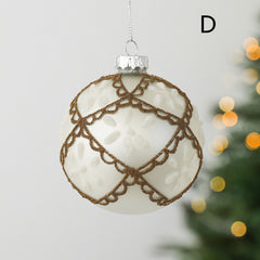 Glass Ball Drop Ball Hand Drawn Christmas Ball Christmas Tree Pendant Muselune