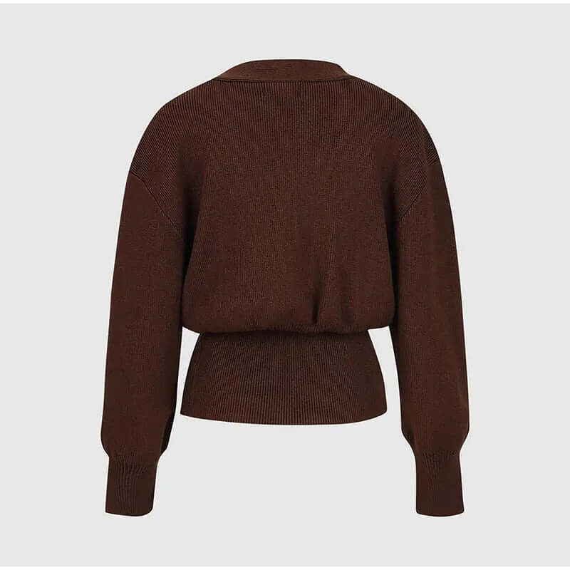 New V-neck Button Cardigan Fashion Knitted Sweater Top For Women Clothing - Muselune