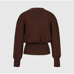 New V-neck Button Cardigan Fashion Knitted Sweater Top For Women Clothing - Muselune