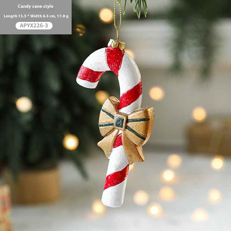 Christmas Tree Painted Plastic Decorations Pendant