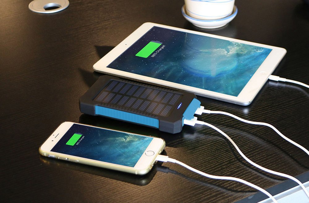 Hot selling waterproof solar power bank 10000mAh mobile phone charging treasure compass universal Muselune