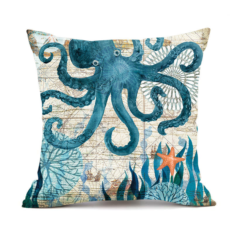 Ocean-Inspired Pillow Covers – Sea Turtle Print - Muselune