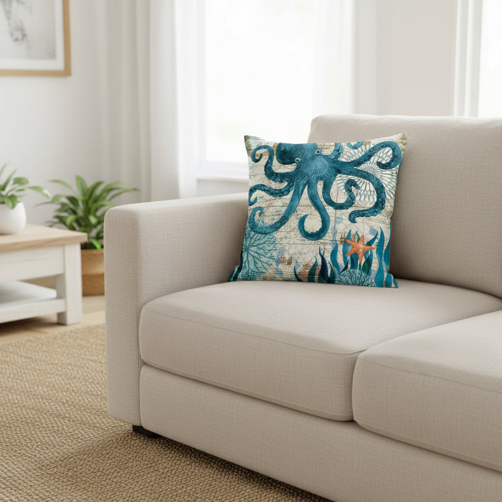 Ocean-Inspired Pillow Covers – Sea Turtle Print - Muselune