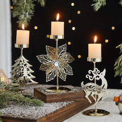 Romantic Christmas Wrought Iron Candlestick Candle Tray Decoration The Muse