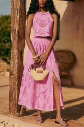 Sleeveless Skirt Pocket Two-piece Set - Muselune