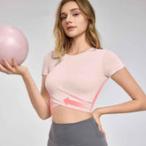 Cross Pleated Yoga Top