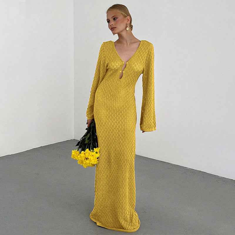 Knitted Hollow-Out Beach Cover-Up – Sun-Proof & Stylish - Muselune