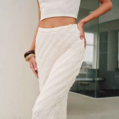 Fashionable Knitted Jacquard Split Skirt - Muselune