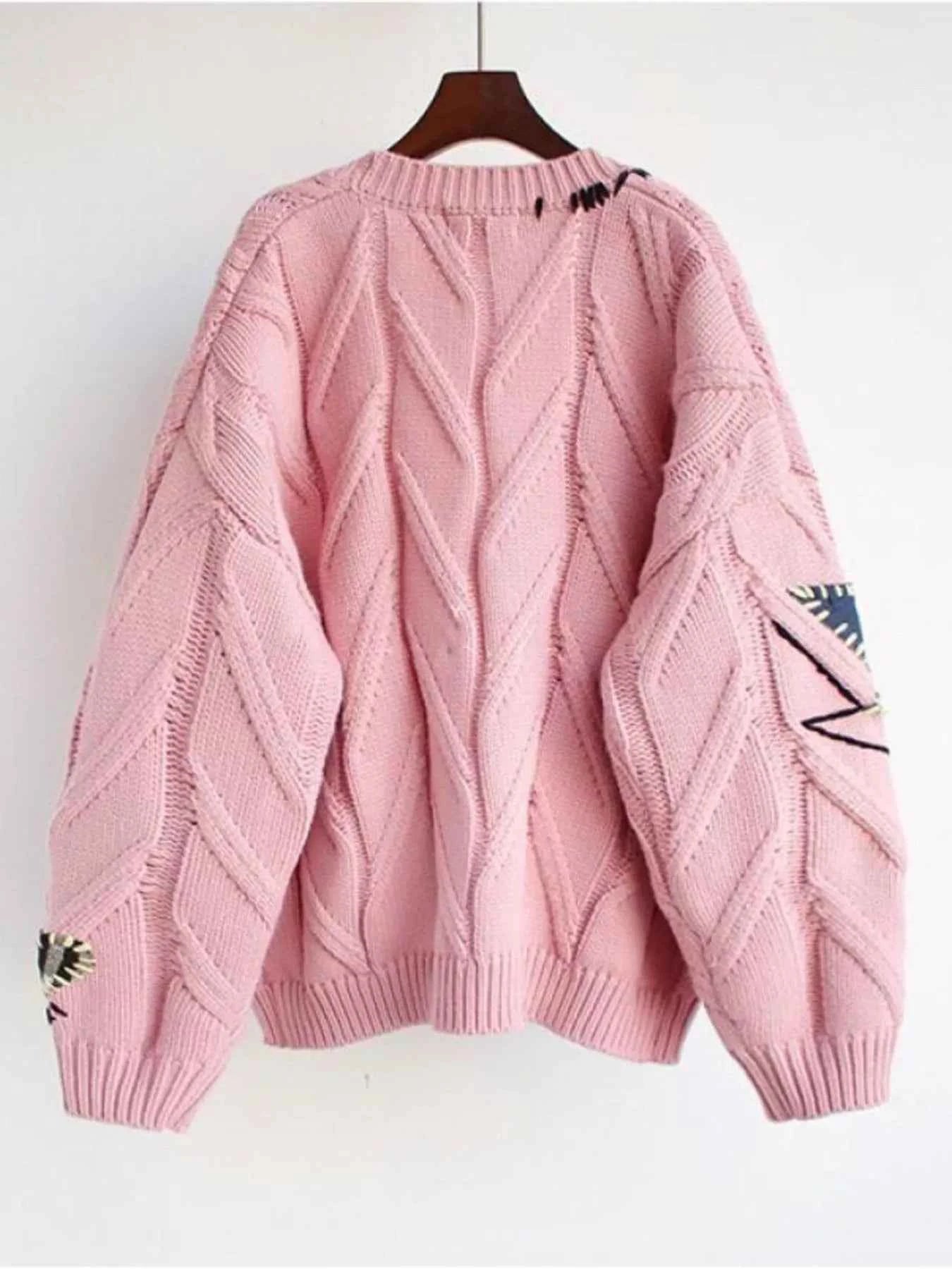 Cable Knit Button Up Cardigan