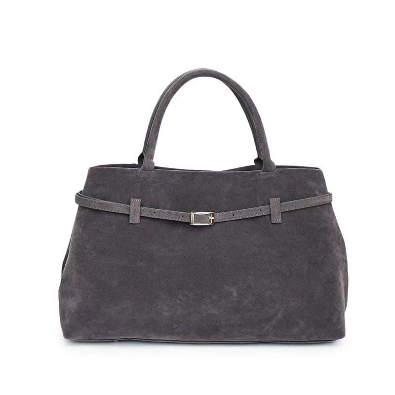 2025 Hot Sale Decorative Design Solid Faux Suede Handbag Large Capacity Casual Tote Bags For Women Tote Design Portable Shoulder Bag - Muselune