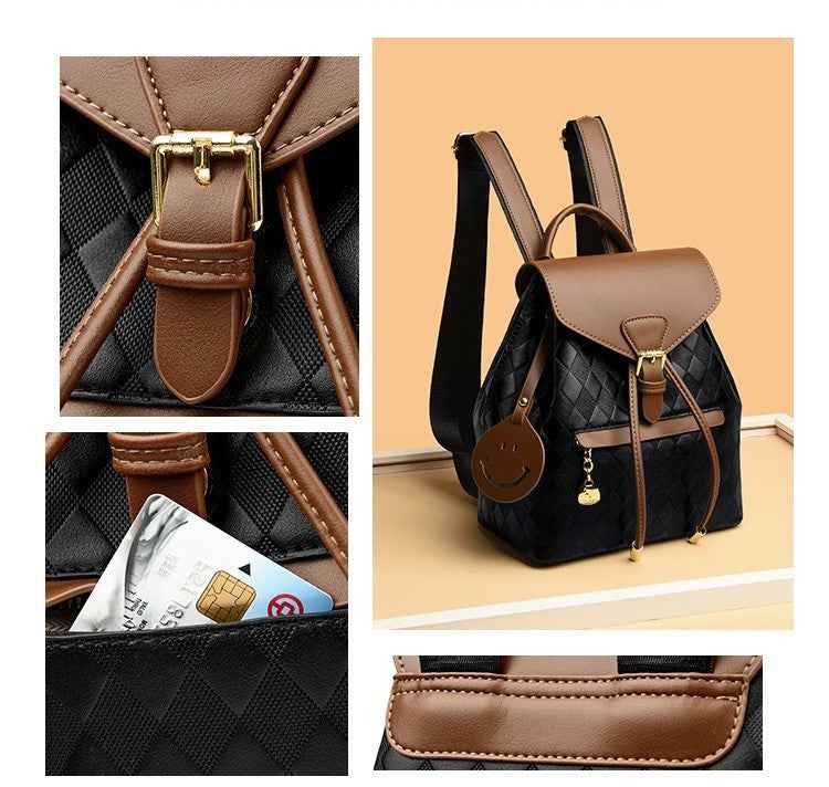 Versatile Functionality Casual PU Leather Backpack
