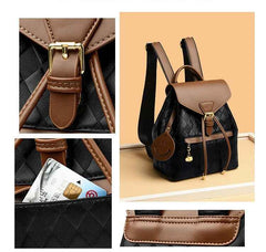 Versatile Functionality Casual PU Leather Backpack