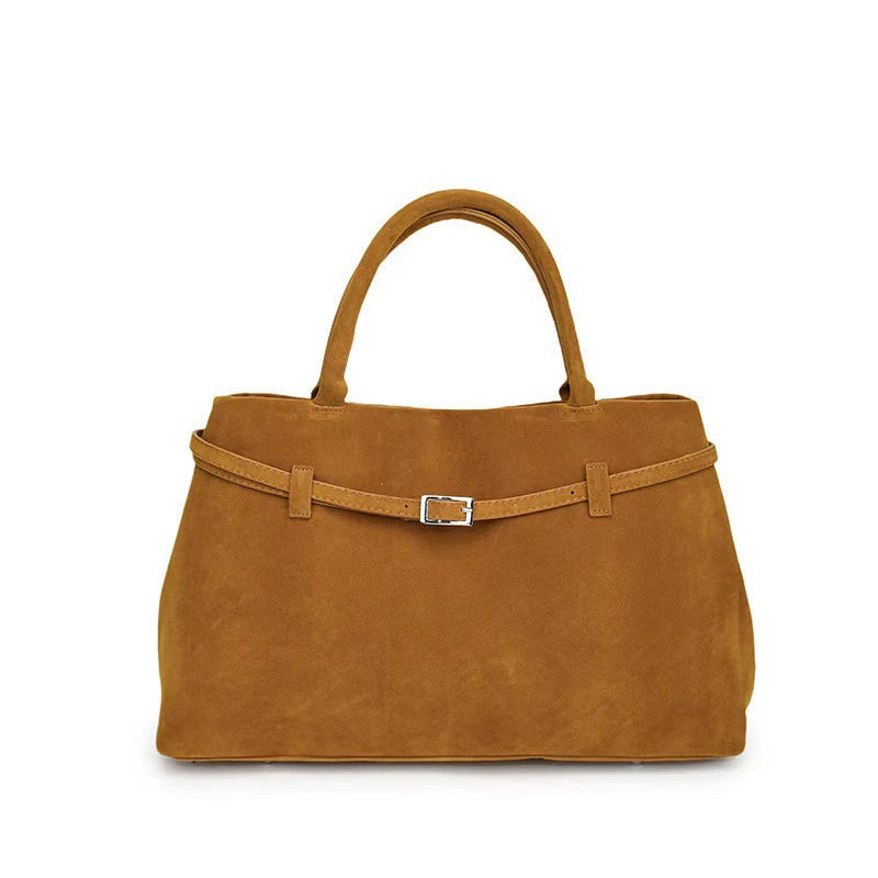 2025 Hot Sale Decorative Design Solid Faux Suede Handbag Large Capacity Casual Tote Bags For Women Tote Design Portable Shoulder Bag - Muselune