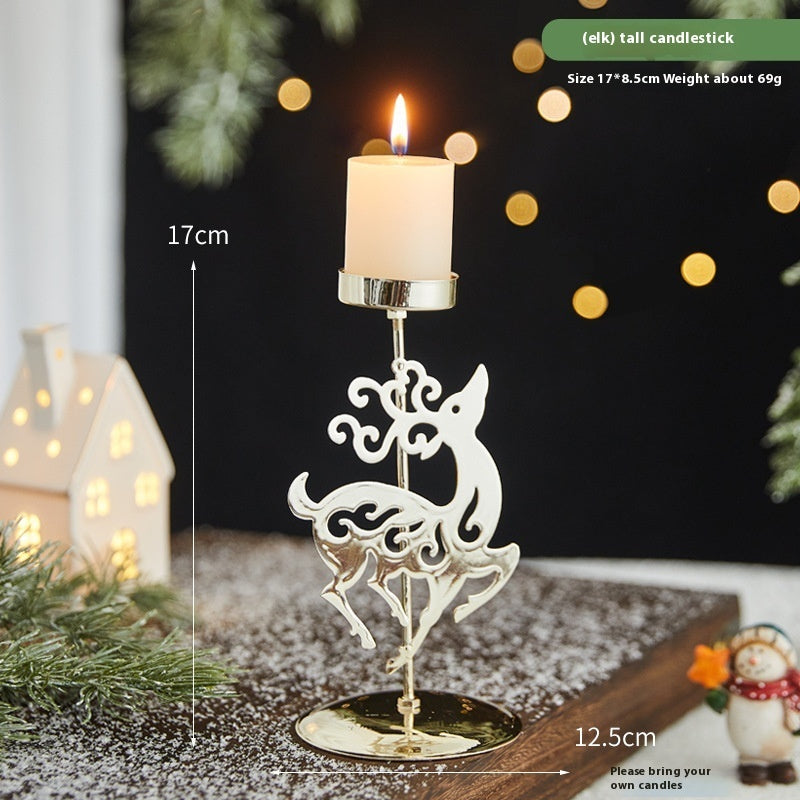 Romantic Christmas Wrought Iron Candlestick Candle Tray Decoration The Muse