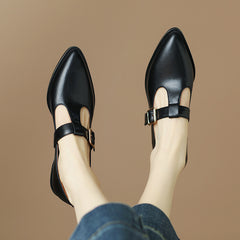 Chunky Heel New Soft Leather British Leather Shoes The Muse