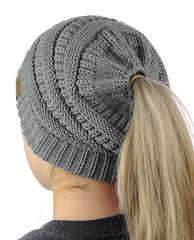 Manufacturer's new European and American popular knitted ponytail hats, women's fashion hats, wool hoods wholesale Muselune
