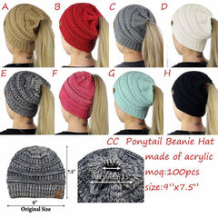 Manufacturer's new European and American popular knitted ponytail hats, women's fashion hats, wool hoods wholesale Muselune