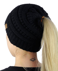 Manufacturer's new European and American popular knitted ponytail hats, women's fashion hats, wool hoods wholesale Muselune