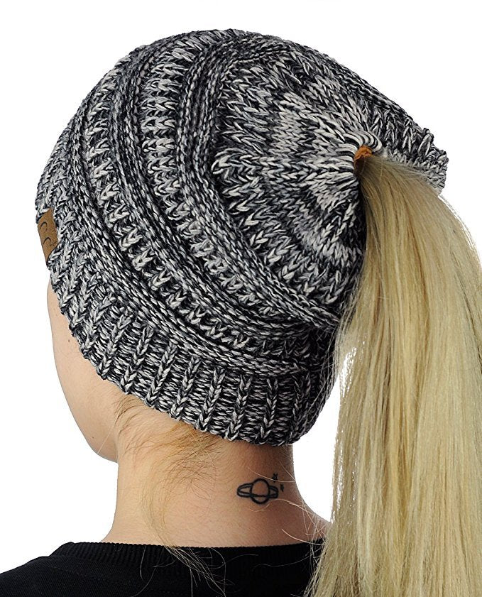 Manufacturer's new European and American popular knitted ponytail hats, women's fashion hats, wool hoods wholesale Muselune