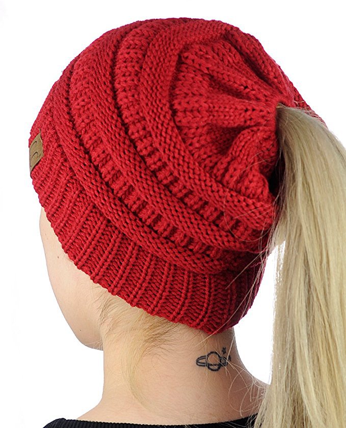Manufacturer's new European and American popular knitted ponytail hats, women's fashion hats, wool hoods wholesale Muselune