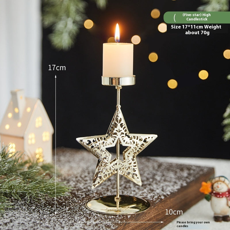 Romantic Christmas Wrought Iron Candlestick Candle Tray Decoration The Muse