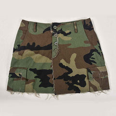 Vintage Camouflage Skirt – A-Line Streetwear Style - Muselune